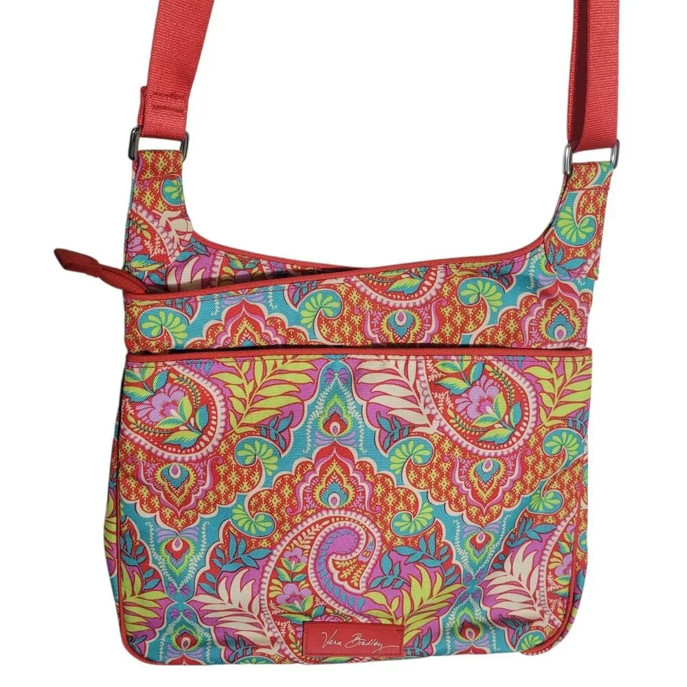 Vera‎ Bradley Lighten Up Slim Crossbody Purse Bag Paisley in Paradise Colorul